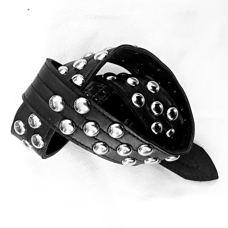 premium waist belt with adjustable clasp for jeans -Handcrafted Leather Belt The "Randy" Polka Dot Studded Belt