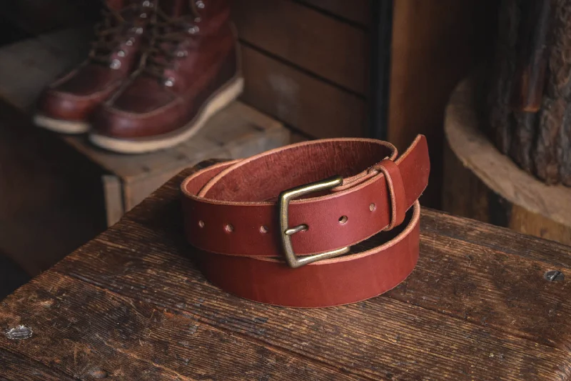 belt for work trousers with chic leather design -Craft Belt Mahogany