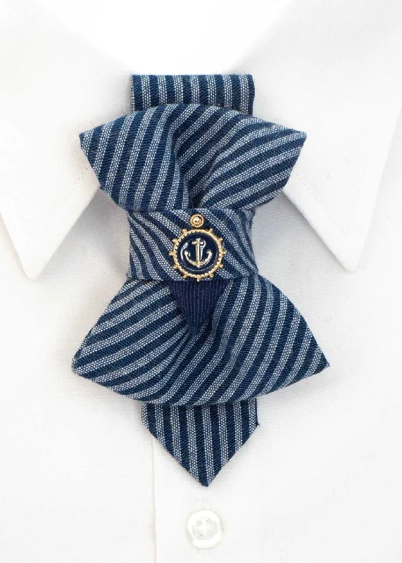 slim silk necktie sets for weddings-BLUE CHILDRENS TIE WITH ANCHOR