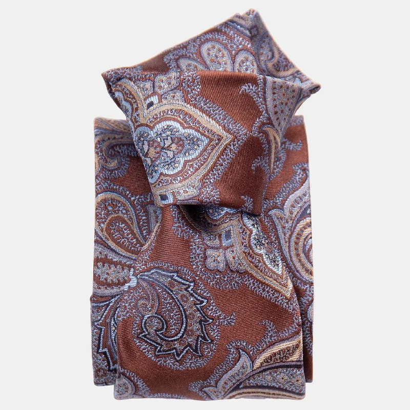 trendy silk necktie combinations for weddings-Cortina - Silk Jacquard Tie - Copper