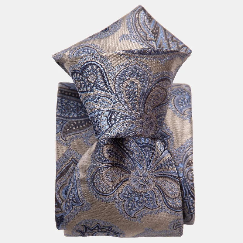 classic silk necktie sets for office meetings-Cortina - Silk Jacquard Tie - Warm Pewter