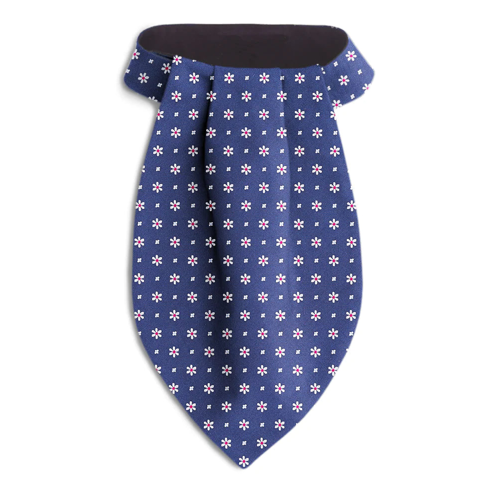 vibrant silk necktie designs for business events-Daisy Springs Navy - Ascots