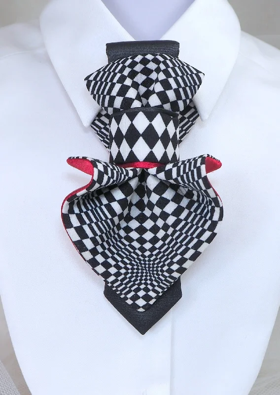 affordable silk wedding necktie designs for men-HOPPER TIE "CHESS JABOT" FOR LADIES