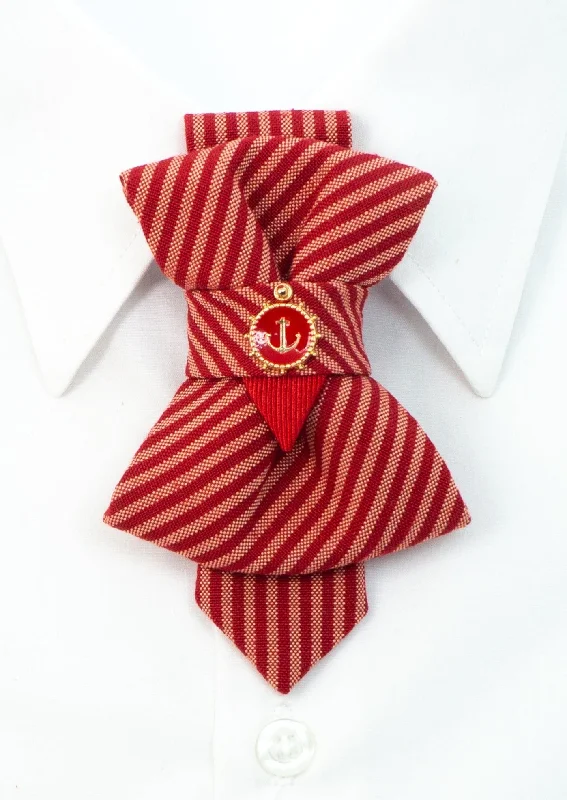 affordable silk necktie sets for business wear-RED CHILDRENS TIE WITH ANCHORS