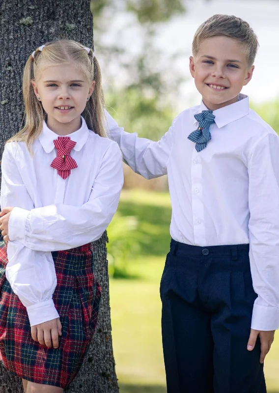 affordable silk necktie designs for office meetings-RED AND BLUE CHILDRENS TIE WITH TRICOLOUR FLAG