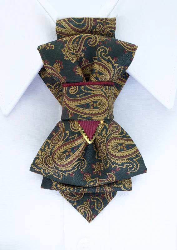 unique silk wedding bow ties for men-Womens necktie "THE GREEN GARDEN"