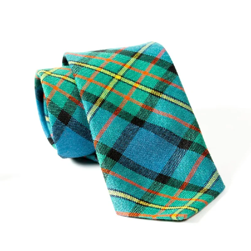 affordable silk necktie ideas for wedding celebrations-100% Wool Tartan Neck Tie - MacLaren Ancient