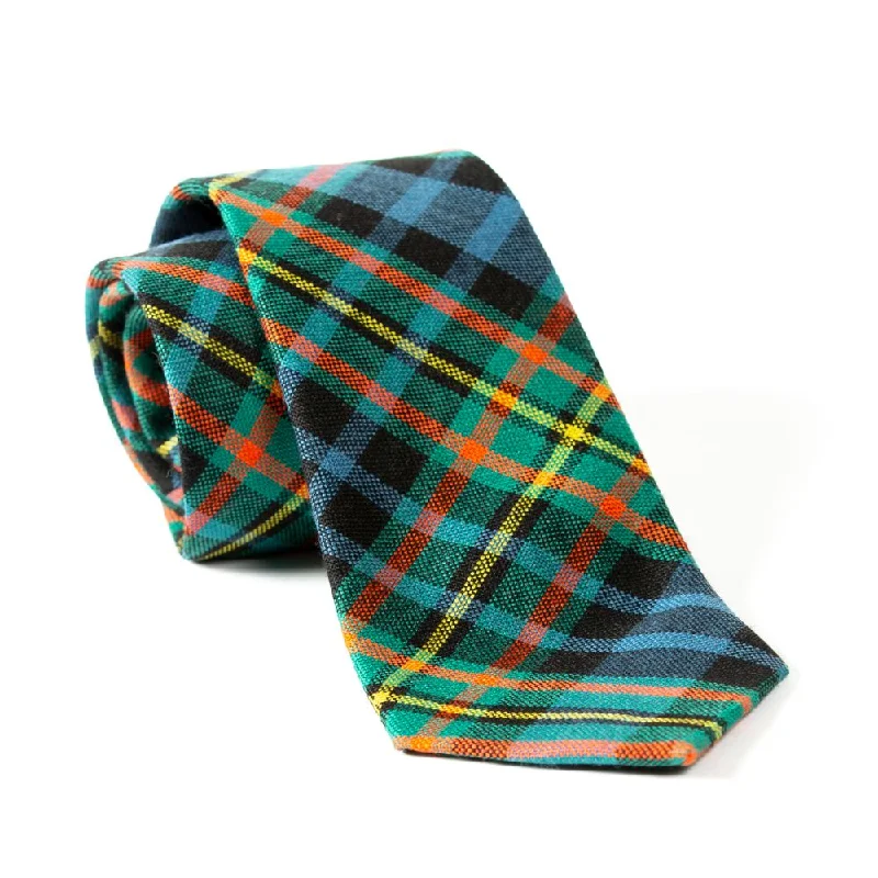 unique silk bow ties for weddings-100% Wool Tartan Neck Tie - MacLellan Ancient