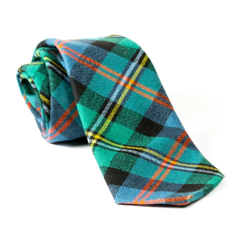 stylish silk wedding necktie designs for men-100% Wool Tartan Neck Tie - Malcolm Ancient