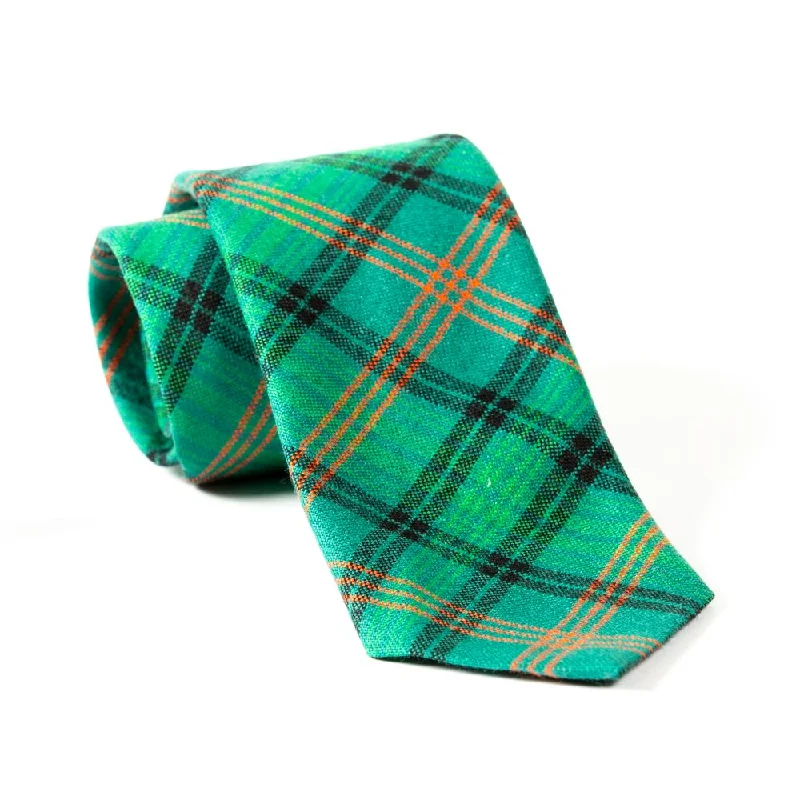 vibrant silk wedding necktie colors for men-100% Wool Tartan Neck Tie - Ross Hunting Ancient