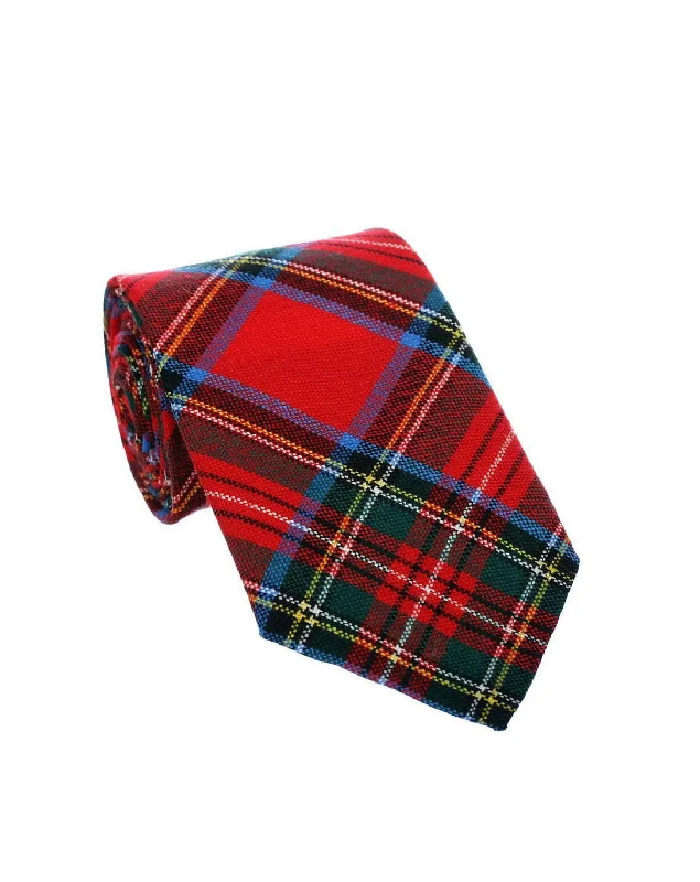 elegant silk bow ties for formal occasions-100% Wool Tartan Neck Tie - Royal Stewart Modern