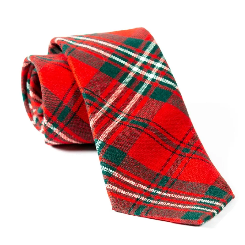 trendy silk necktie combinations for weddings-100% Wool Tartan Neck Tie - Scott Modern