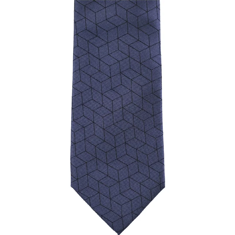 premium silk necktie styles for weddings-Alfani Mens Geomtric Diamond Self-Tied Necktie - One Size