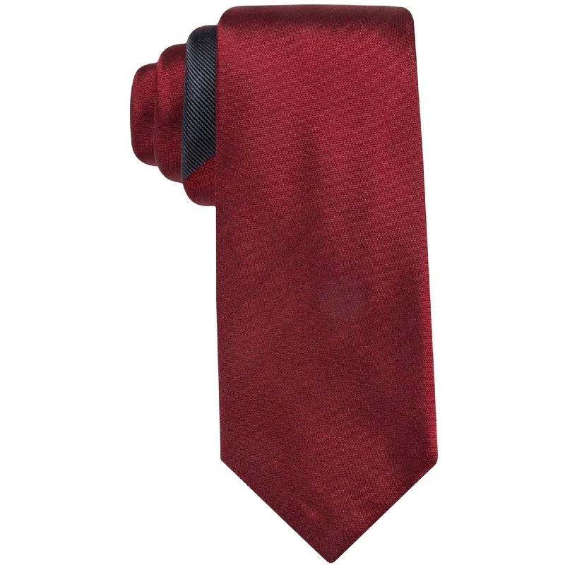 designer silk necktie patterns for office meetings-Alfani Mens Leroy Panel Self-tied Necktie, Red, One Size - One Size