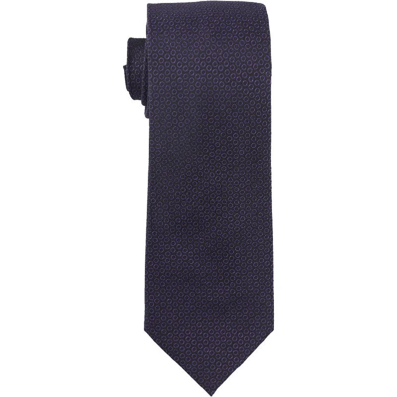 affordable silk necktie sets for business wear-Alfani Mens Ossipee Circles Self-tied Necktie, Purple, One Size - One Size