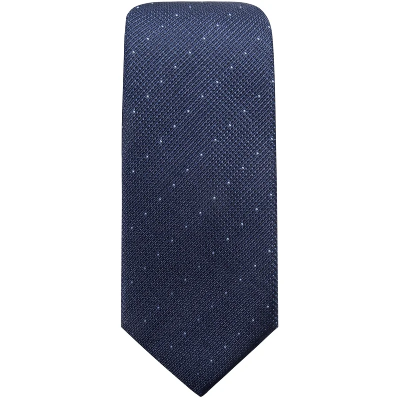 affordable silk necktie combinations for business events-Alfani Mens Parkside Dot Self-tied Necktie, Blue, One Size - One Size