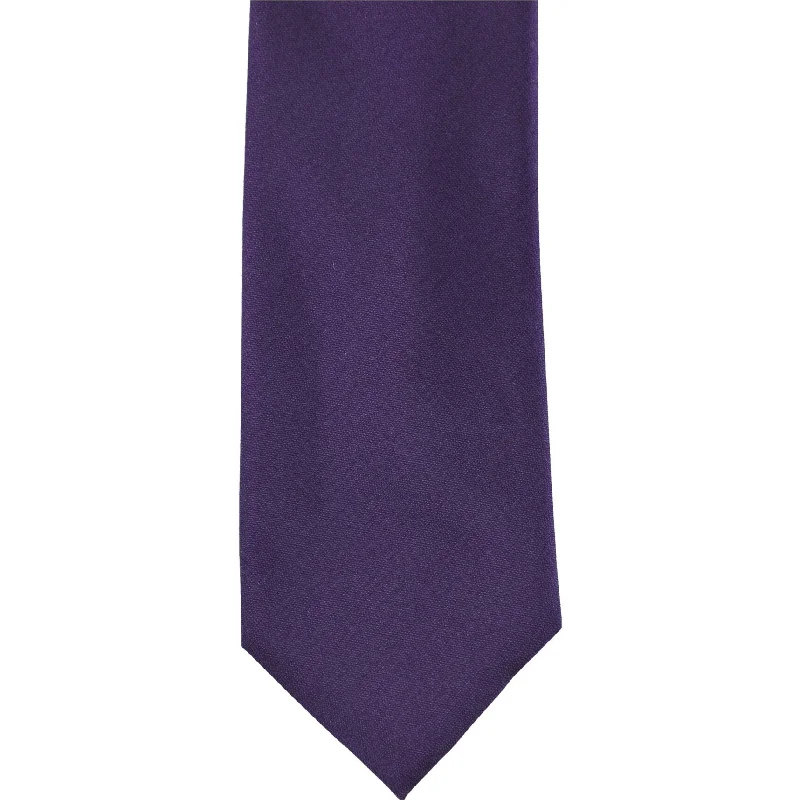 vibrant silk wedding tie colors for business wear-Alfani Mens Solid Silk Self-tied Necktie, Purple, One Size - One Size