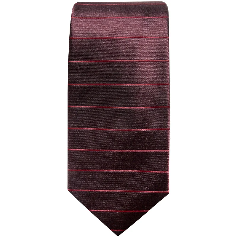 vibrant silk wedding necktie colors for office wear-Alfani Mens Stripe Self-tied Necktie, Red, One Size - One Size