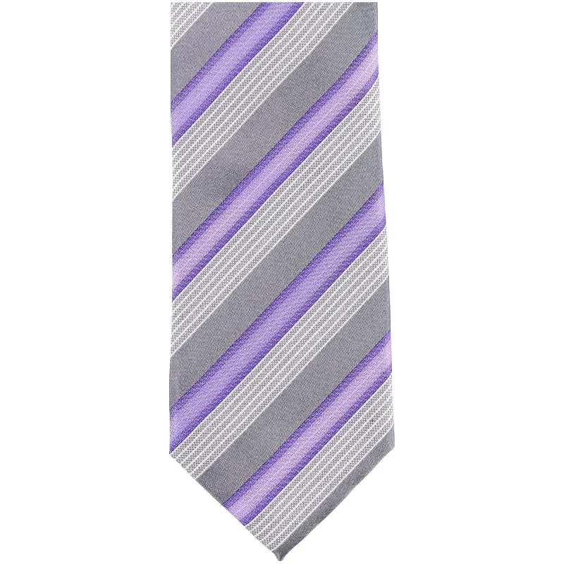 elegant silk necktie sets for business events-Alfani Mens Striped Self-tied Necktie, Purple, One Size - One Size