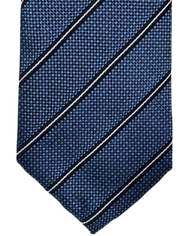 premium silk necktie ideas for business meetings-Armani Silk Tie Blue Stripes