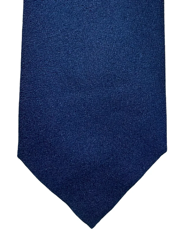 trendy silk necktie colors for office meetings-Armani Silk Tie Navy Solid