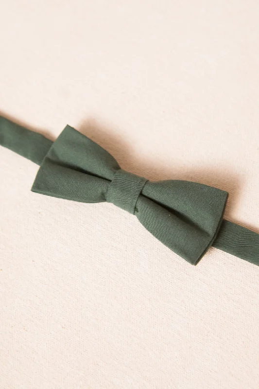 trendy silk wedding tie sets for men-Baby Boys Henry Bow Tie in Dark Green