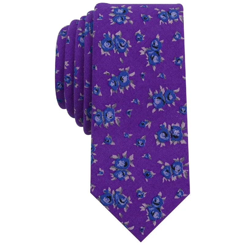 vibrant silk necktie sets for corporate events-Bar Iii Mens Floral Self-Tied Necktie - One Size