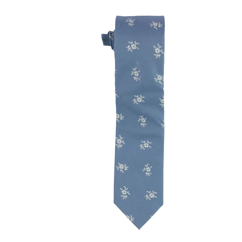 affordable silk necktie combinations for wedding celebrations-bar III Mens Foral Self-tied Necktie, Blue, Classic (57 To 59 in.) - Classic (57 To 59 in.)