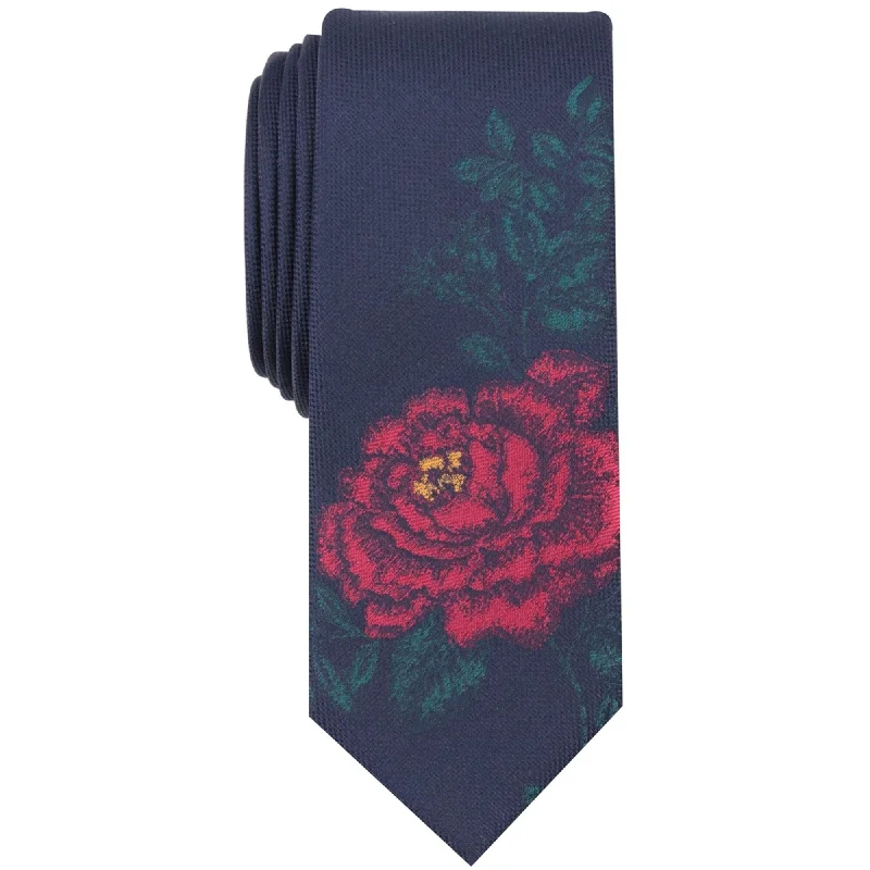 premium silk wedding tie ideas for men-bar III Mens Rose Self-tied Necktie, Blue, One Size - One Size