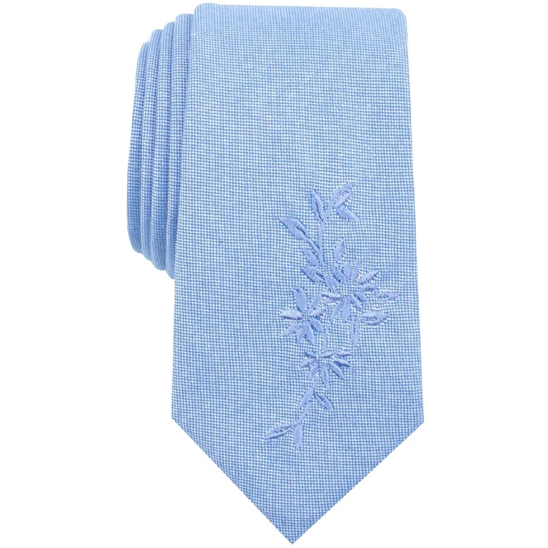 premium silk necktie colors for weddings-bar III Mens Wilkins Floral Self-tied Necktie, Blue, One Size - One Size