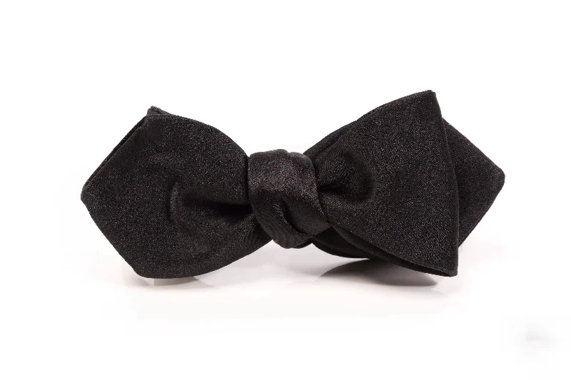 stylish silk necktie designs for wedding celebrations-Black Diamond Silk Satin Self-Tie Bow Tie