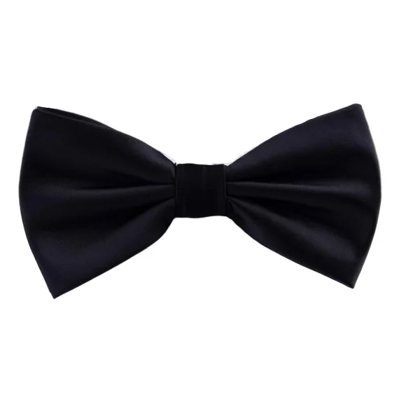 trendy silk necktie combinations for corporate events-Classy Men Black Silk Pre-Tied Bow Tie