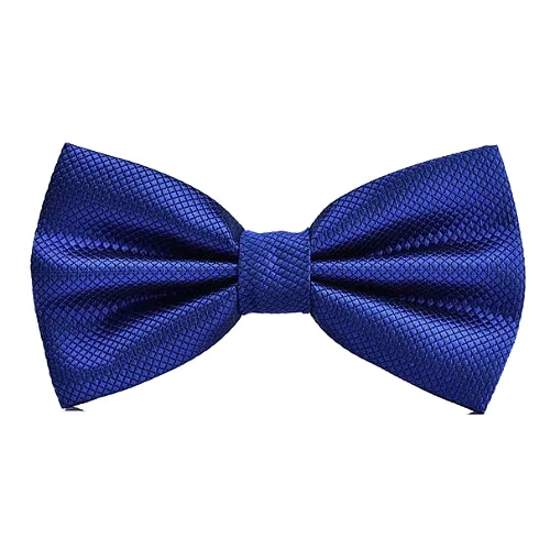 affordable silk necktie designs for office meetings-Classy Men Blue Deluxe Pre-Tied Bow Tie