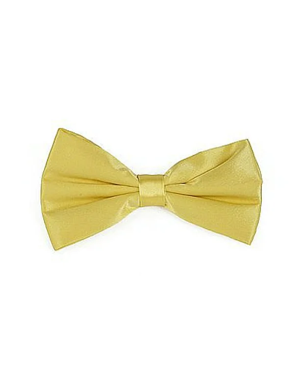 elegant silk necktie patterns for corporate wear-Yellow Pre-Tied Bow Tie