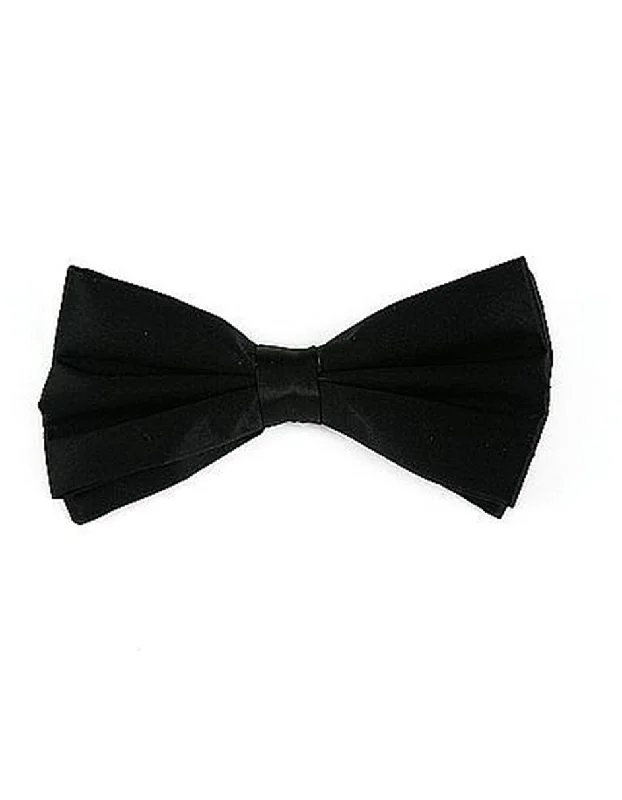 luxurious silk wedding bow ties for men-Black Bow Tie