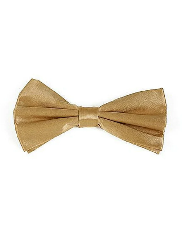 slim silk necktie colors for office wear-Gold Bow Te