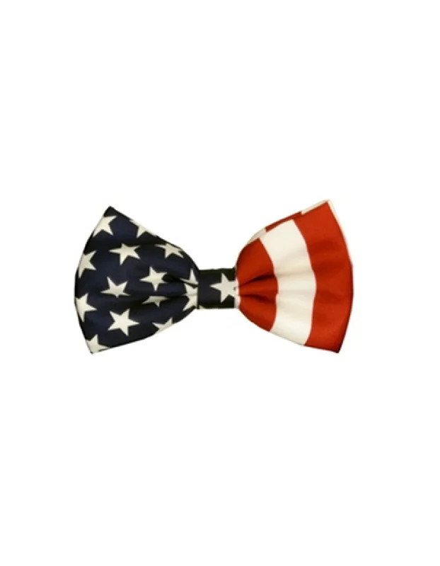 trendy silk wedding necktie patterns for men-American Flag Bow Tie