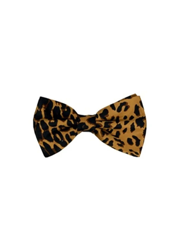 designer silk necktie sets for wedding celebrations-Cheetah Print Bow Tie