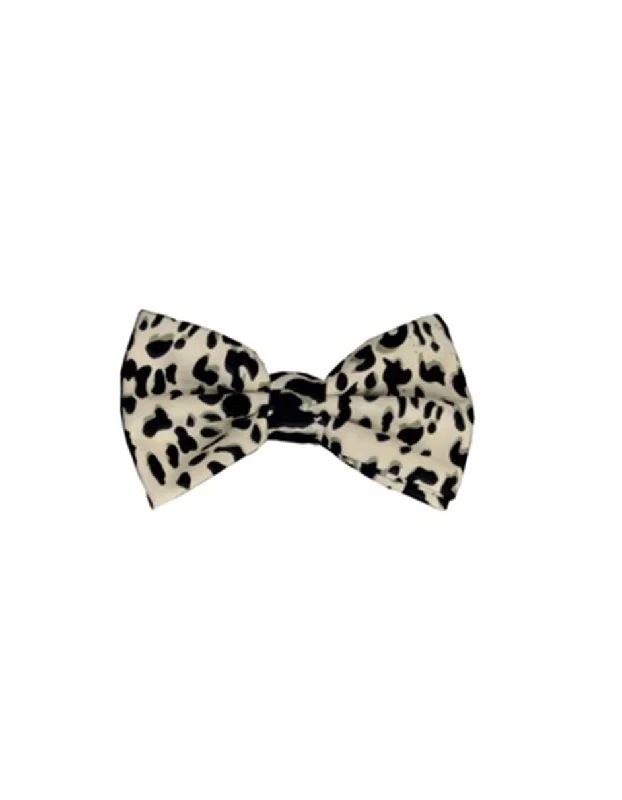 vibrant silk wedding tie combinations for men-White & Black Cheetah Bow Tie