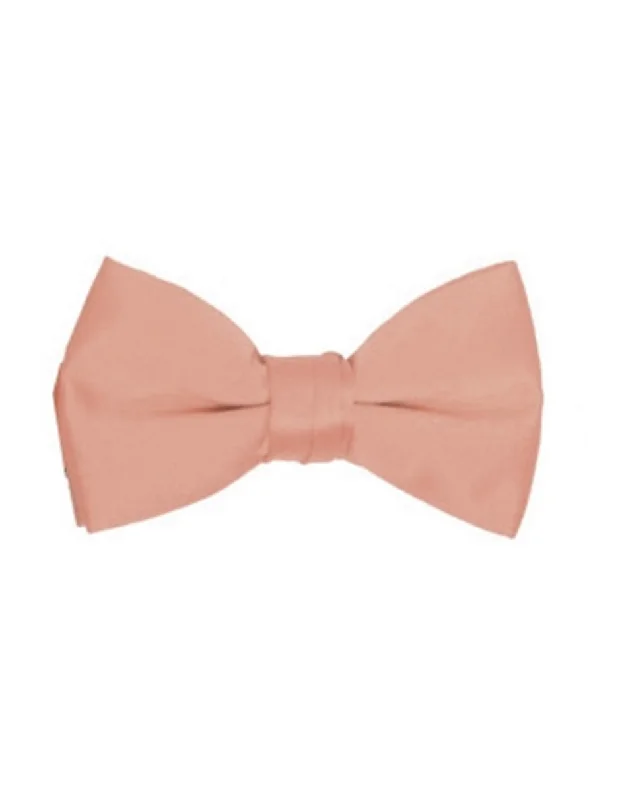 elegant silk wedding bow tie designs for men-Peach Pre-Tied Bow Tie