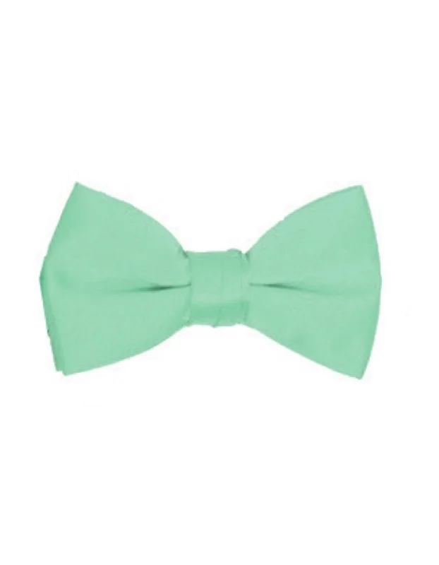 luxury silk wedding bow ties for business events-Light Green Pre-Tied Bow Tie