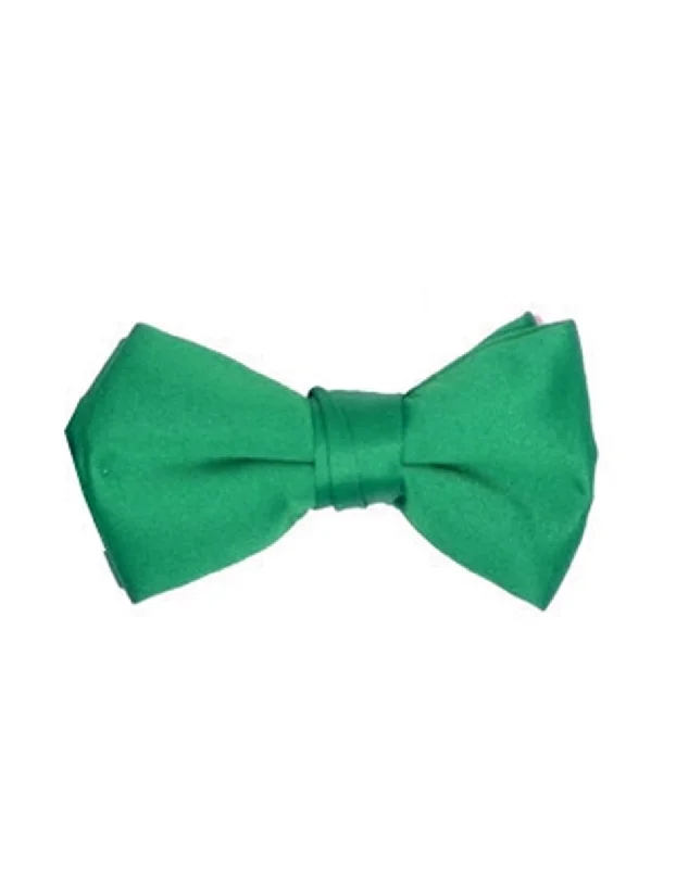 trendy silk wedding necktie patterns for men-Augusta Green Pre-Tied Bow Tie