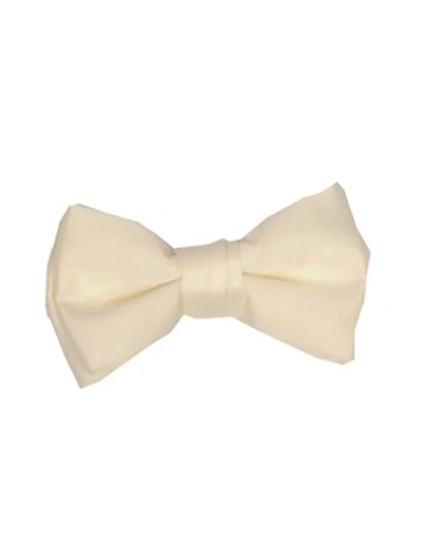 luxury silk wedding bow ties for men-Ivory Pre-Tied Bow Tie