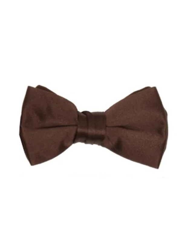 affordable silk necktie combinations for business events-Chocolate Brown Pre-Tied Bow Tie