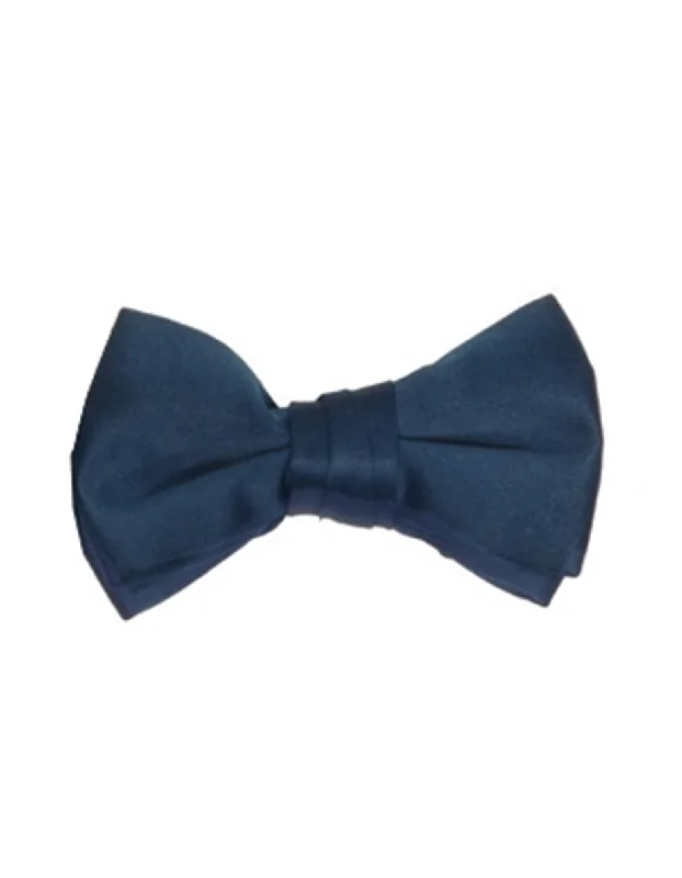 premium silk necktie designs for office wear-Navy Blue Pre-Tied Bow Tie