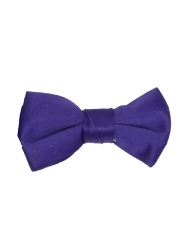 designer silk necktie designs for office wear-Purple Pre-Tied Bow Tie