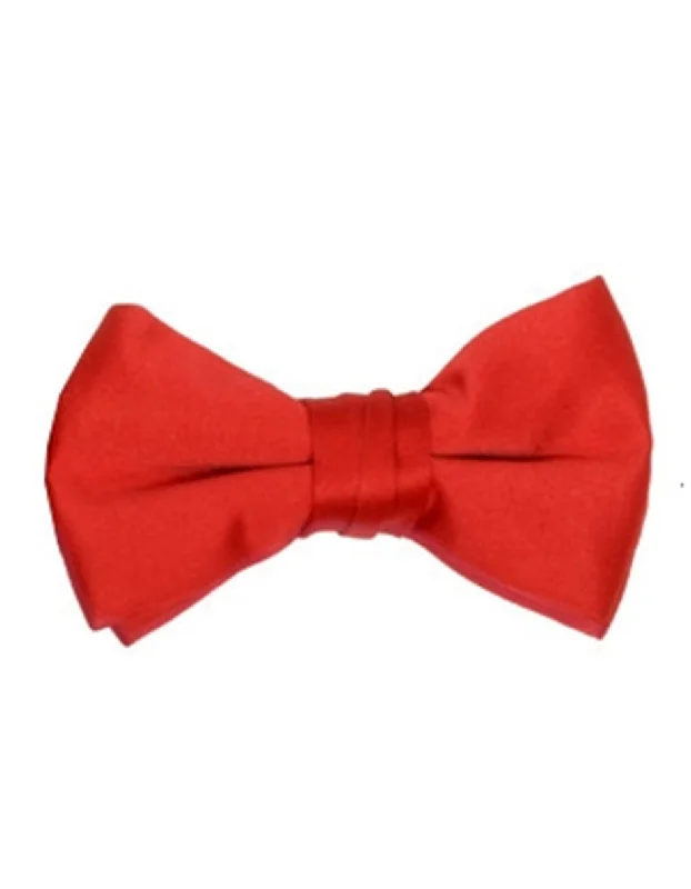 premium silk necktie designs for wedding events-Red Pre-Tied Bow Tie