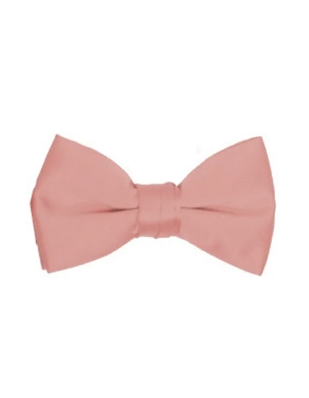 best silk necktie combinations for weddings-Melon Pink Pre-Tied Bow Tie