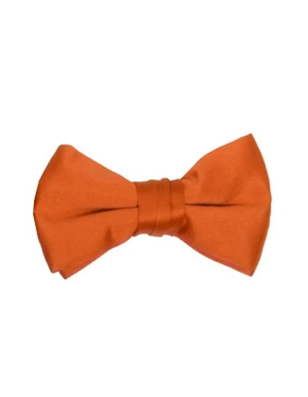 stylish silk bow ties for business wear-Solid Orange Bow Tie