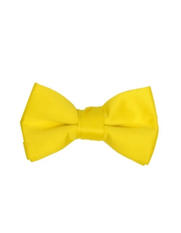 elegant silk wedding necktie ideas-Solid Yellow Bow Tie